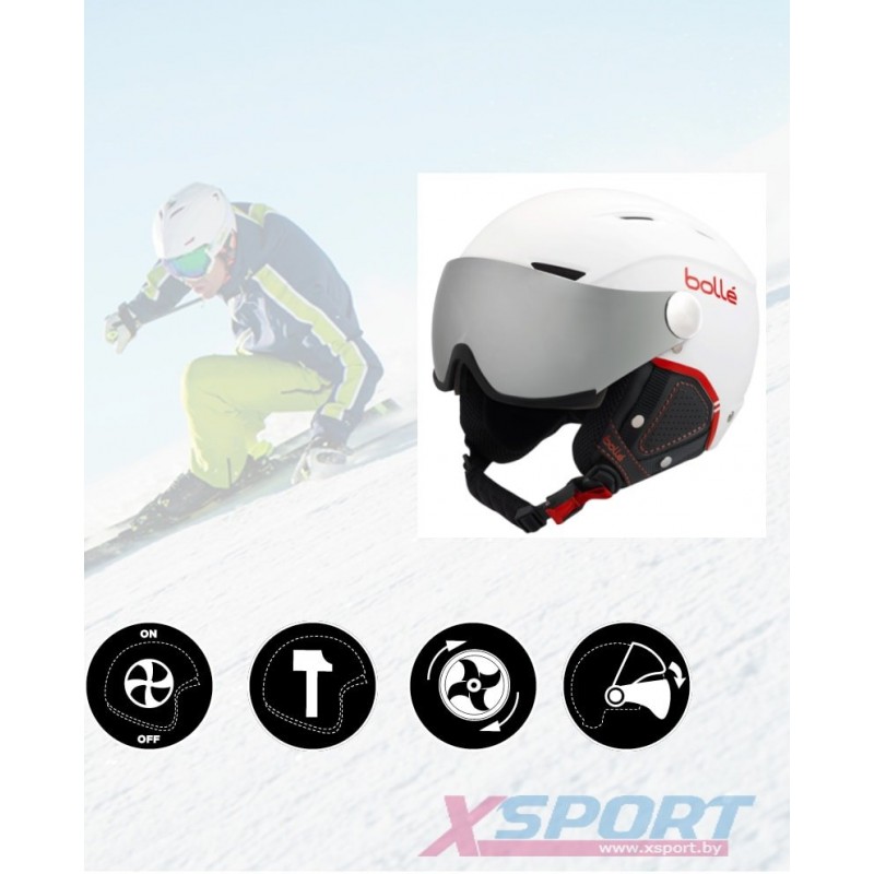 Шлем Bolle Backline Visor Premium White-Red